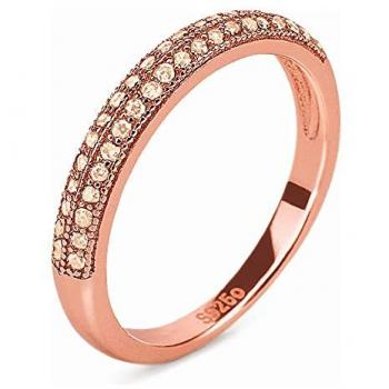 Anillo de mujer Folli Follie 3R16S040RS, acero inoxidable, color rosa, talla 12