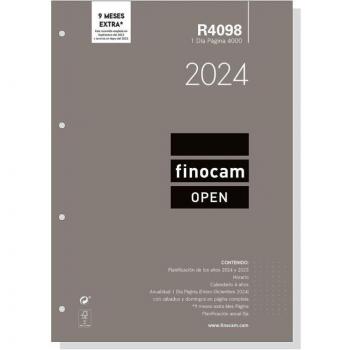 Finocam Open 4000 Recambio Anual 2024 R4098 A4 (210x297mm) Español Enero-Diciembre (12 Meses) 1 Día Página