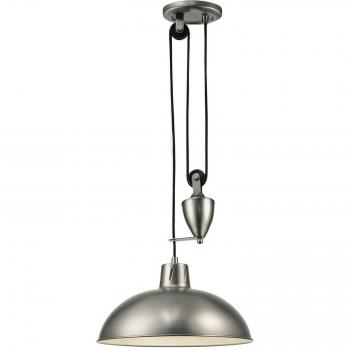 Colgante Wellington Níquel antiguo 1 bombilla 112cm E27 sistema de polea colgante de techo abovedado