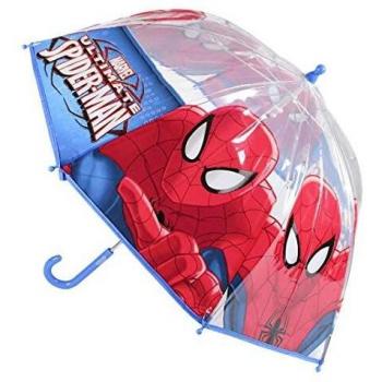 CERDÁ LIFE'S LITTLE MOMENTS Paraguas Transparente de Spiderman-Licencia Oficial Marvel, Azul