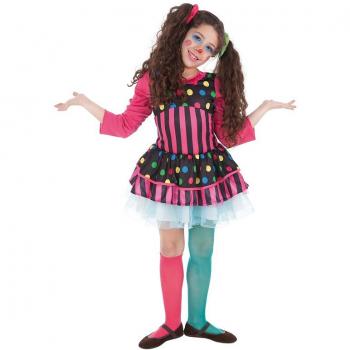 Disfraz de payasa rayas para niños de 3/6 años, talla S (8424-1)
