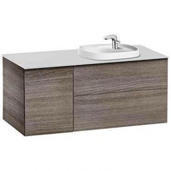 Lavabo posición derecha + Mueble base 2 cajones + 1 Puerta Unik Beyond Roca, 120 x 50 x 52 centímetros, color roble