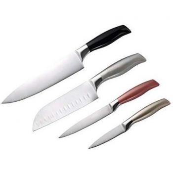 Bergner Set 4 Cuchillos Acero Inoxidable Neon, Metal, Plateado