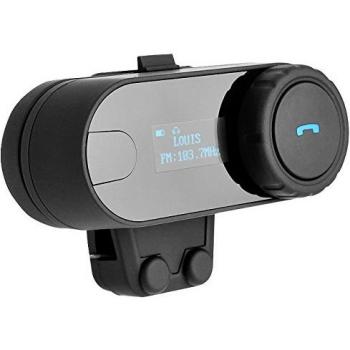 Uphig TCOM-SC Intercomunicador de Casco de Motocicleta Bluetooth Pantalla LCD Headset（Radio de FM / Música Del Teléfono / GPS / Alcance 800M）