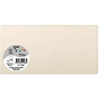 Tarjeta Clairefontaine Pollen DL Perlmutt Crema, Pack de 25 unidades