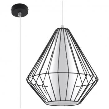 Lámpara de Techo Demi E27 Acero/PVC Negro/Blanco Colgante 1 Bombilla LED