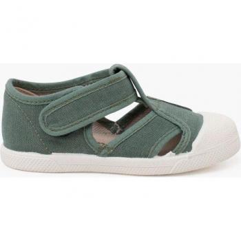 Sandalias cerradas de bebés de lona eco con puntera de goma