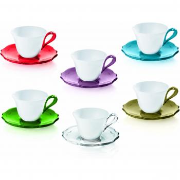 Guzzini 29160152 Juego De 6 Tazas Cafe Con Platos