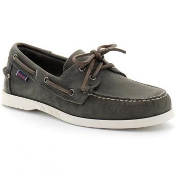 Sebago Docksides Portland Crazy Dark Grey Boat Shoes