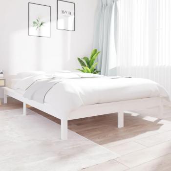 Estructura de cama madera maciza de pino blanco 135x190 cm vidaXL