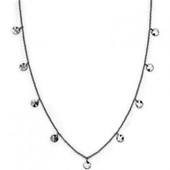 Gargantilla Rosefield JTCWS-J098 metal bañado plata Iggy Textured 36cm. discos 5mm. colgando