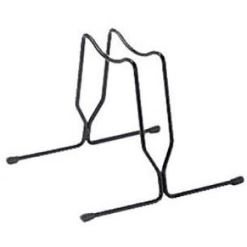 Soporte para Bicicletas de Suelo Fijo de 1 Puesto, Compatible con Frenos de Disco, Acero Color Plata y Negro, Dimensiones 35 x 35 cm