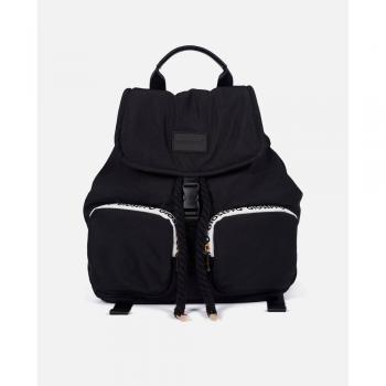 Mochila de mujer Gioseppo Bonsall en nylon negro con detalles de color vibrantes
