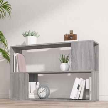 Estantería Librería de Madera Contrachapada 100x24x63 cm en Blanco, Negro y Gris para Oficina, Estudio, Sala de Estar y Dormitorio
