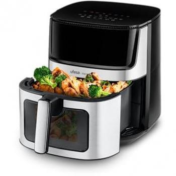 Freidora de Aire Ufesa Heron Max 8L con Doble Resistencia, Vapor y Recetario Digital 2000W