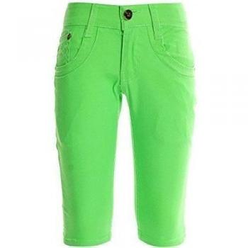 Niños Niñas Pantalón Corto Bermudas Verano Capri Pump Pantalones Vaqueros 20410 - verde, niñas, 10 años/ 140