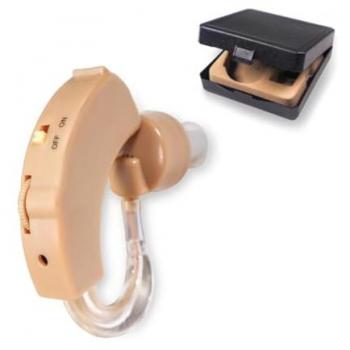 Amplificador de sonido Mobiclinic EarPlus 2 - 5 niveles de volumen - Adaptable - Giro 360º - Beige - Tamaño mini - Ligero y portátil - Funcionamiento con pilas - Incluye tapones y rec