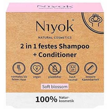 Champú y Acondicionador Sólido 2 en 1 Soft Blossom Niyok 80 g
