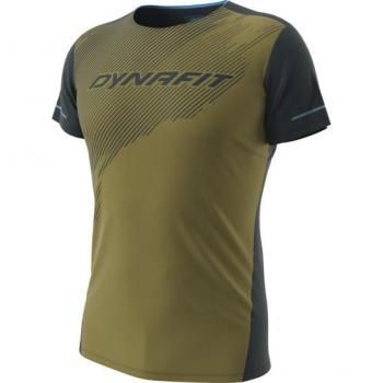 Camiseta Dynafit Alpine 2 Manga Corta Verde y Marrón Caqui