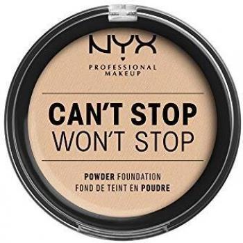 NYX Professional Makeup Polvos de sol Can't Stop Won't Stop Full Coverage Powder Foundation, Acabado mate, Control de brillos, Larga duración, Fórmula vegana, Tono: Vanilla