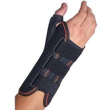 Muñequera semirrigida inmovilizadora larga con ferula de pulgar derecho. Mfp-d81 t/2