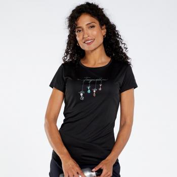 Camiseta de Manga Corta Mujer Trangoworld Zalabi Montaña Negro