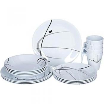 Set de Platos y Tazas de Melamina Serenade 16 Piezas