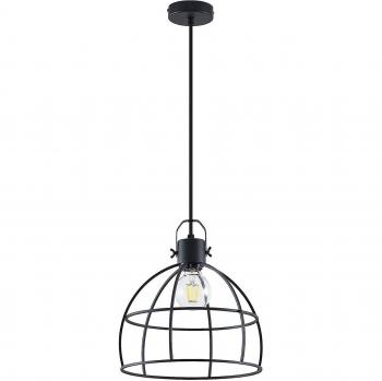Lámpara colgante 'Flintos' de Lindby, 1 luz, color negro, diseño vintage, material metal, tipo de casquillo E27, adecuada para salón y comedor