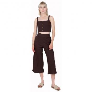 Pantalones Casual para Mujer Marrón 24COLOURS Pantalón Largo
