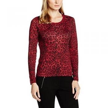 Olsen T-Shirt Long Sleeves, Camiseta de Manga Larga para Mujer, Rot