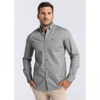 Camisa oxford gris Bendorff para hombre con botones en contraste