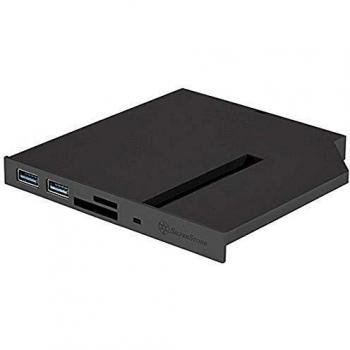 SilverStone SST-FPS01 - 12.7mm Tray Loading Slim Optical Bay with 2x USB3.0, Card Reader, M.2 SATA type SSD Slot