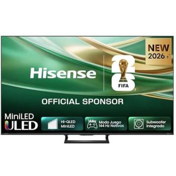 Televisor Hisense 65E8S Mini LED 65 UHD 4K Smart TV con IA, Subwoofer Integrado y Modo Juego 144 Hz