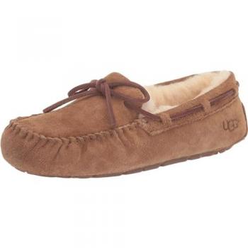 UGG Women's Dakota Brown Suede Wool-Lined Slipper