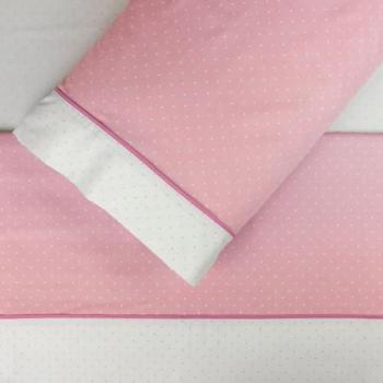 Juego de Sábanas Elegante Burrito Blanco 238 | Incluye Encimera, Bajera Ajustable y Funda de Almohada | Estampado de Topos Beige sobre Blanco | Tejido Suave 50% Alg