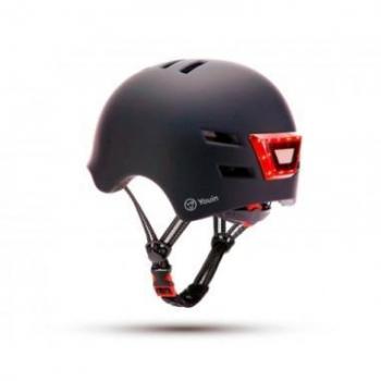 Youin MA1010M Casco Homologado con LED Frontal y Trasero Talla M Negro