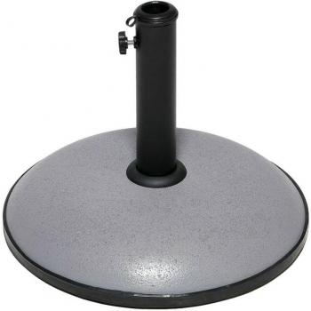 Base para Sombrilla Negra con diseño resistente, fabricada en material de alta durabilidad, ideal para mantener la estabilidad de sombrillas en exteriores, incluye sistema de anclaje y es compatible con diferentes tamaños de postes