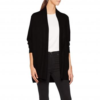Vero Moda Vmkaris LS Open Cardigan Boo, Chaqueta Punto para Mujer, Negro Black, 42