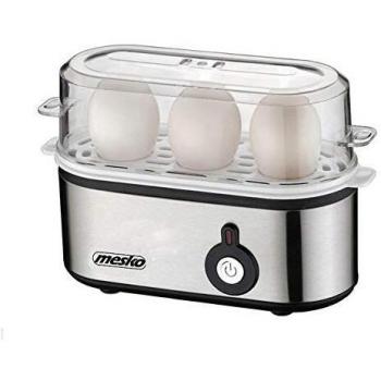 Mesko MS-4485 Cuece Huevos Eléctrico, Capacidad para 3 Huevos, Material de Acero Inoxidable, Función de Protección por Sobrecalentamiento, Potencia de 350W, Libre