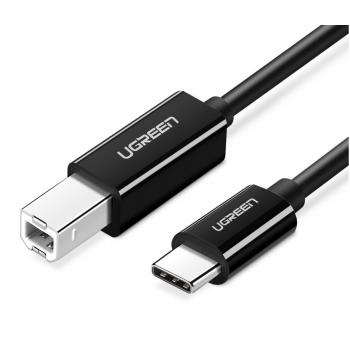 Cable de Impresora UGREEN US241 USB Tipo-C a USB Tipo-B 2m Negro, Alta Velocidad 480Mbps