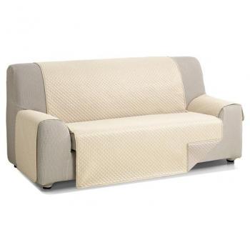 ROMBO CUBRE SOFA REVERSIBLE ACOLCHADO 2 PLAZAS BEIGE/LINO