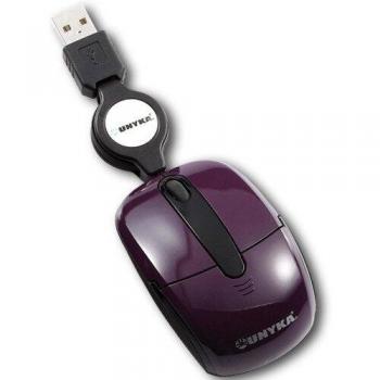 RATON MINI MOUSE UK-1021 VIOLETA USB LASER RETRACTIL