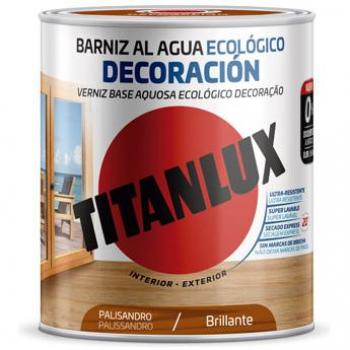 Barniz Al Agua Ecologico Decoracion Brillante 750 Ml Palisandro Titanlux