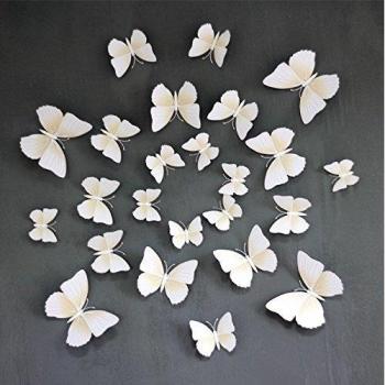 MALUZI Regalos de Navidad Stereo butterfly decoracion pared , seleccione el hermoso color rojo 1 1 12 Pack iman
