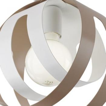 Plafón 1 luz hierro lacado blanco y tortora con corte láser