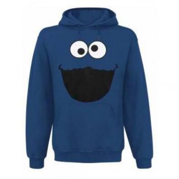 Barrio Sesamo Monstruo de Las Galletas Hombre Sudadera con Capucha Azulón XL