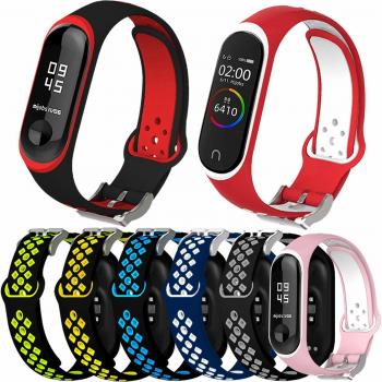Th-some Correa para Xiaomi Mi Band 4 / Mi Band 3, 8 Pcs Agujero de Aire Transpirable Colorido Suave Silicona Bracelet de Repuesto Deportivo, Correa de Silicona Suave Reemplazable Pulsera