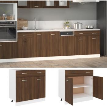 Armario inferior de madera contrachapada en color roble 80x46x81,5cm