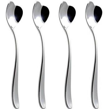 Alessi A di AMMI01CUS4 Set Composed of Four Ice Cream Spoons in 18/10 Stainless Steel, Silver, 17 x 19 x 10 cm