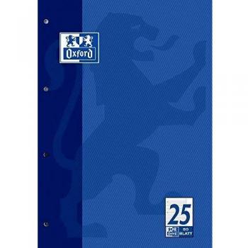 Bloc Escolar Oxford A4, 50 Hojas, Encolado Superior, Rayado 25, 90 g/m²